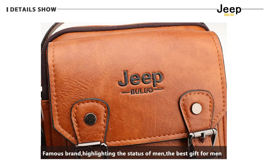 JEEP BULUO Multi-function Business Handbags Mans Shoulder Large