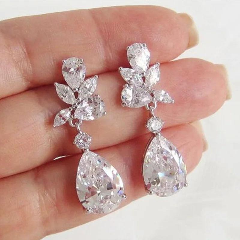 Women’s Cubic Zirconia Crystal Drop Earrings