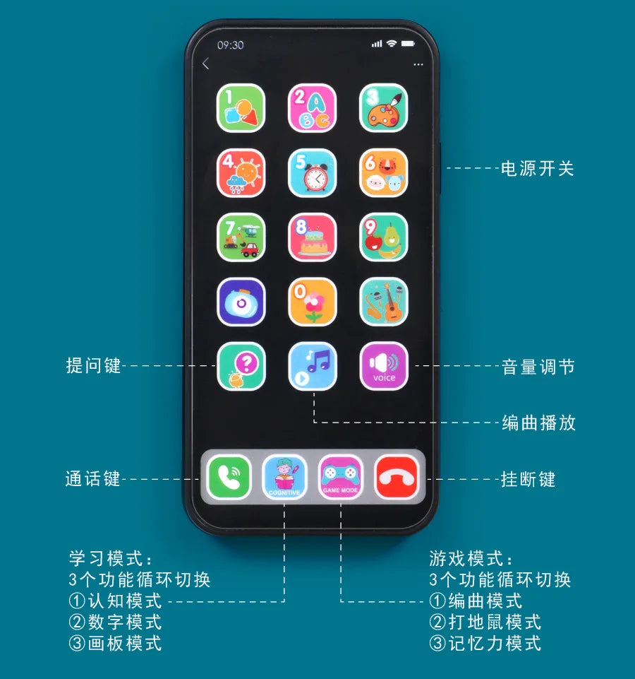 Telefone Infantil Musical Educativo Touch Screen - Mundo Mágico do Aprendizado