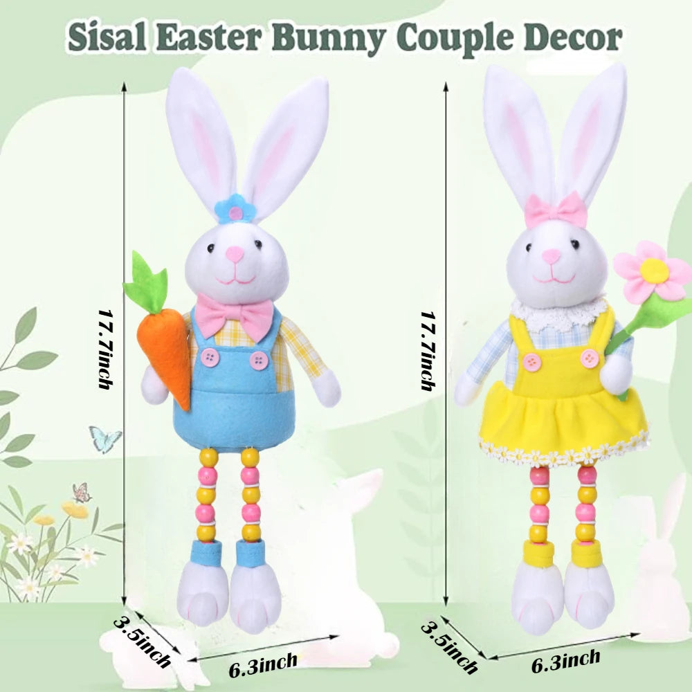 🐰 Casal de Coelhinhos Decorativos da Páscoa 🐰