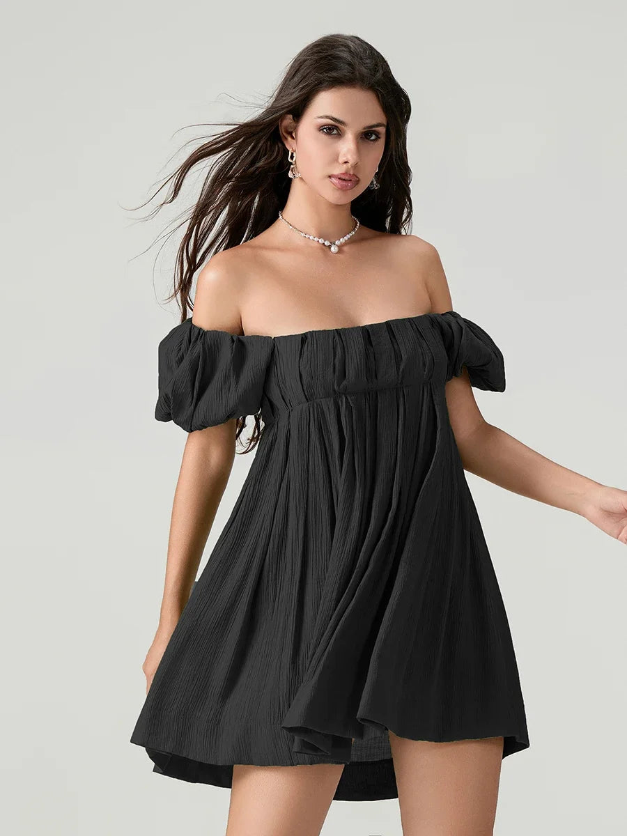 Square Neck Babydoll Dress Women Summer