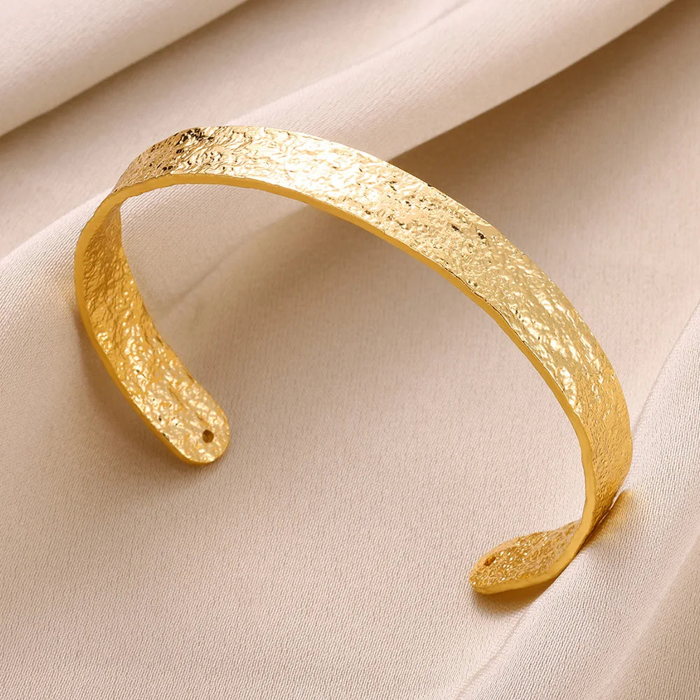 Luxury Gold Stainless Steel Wide Bangle