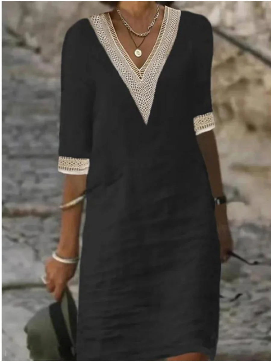 Vestido Midi de Renda Delicada