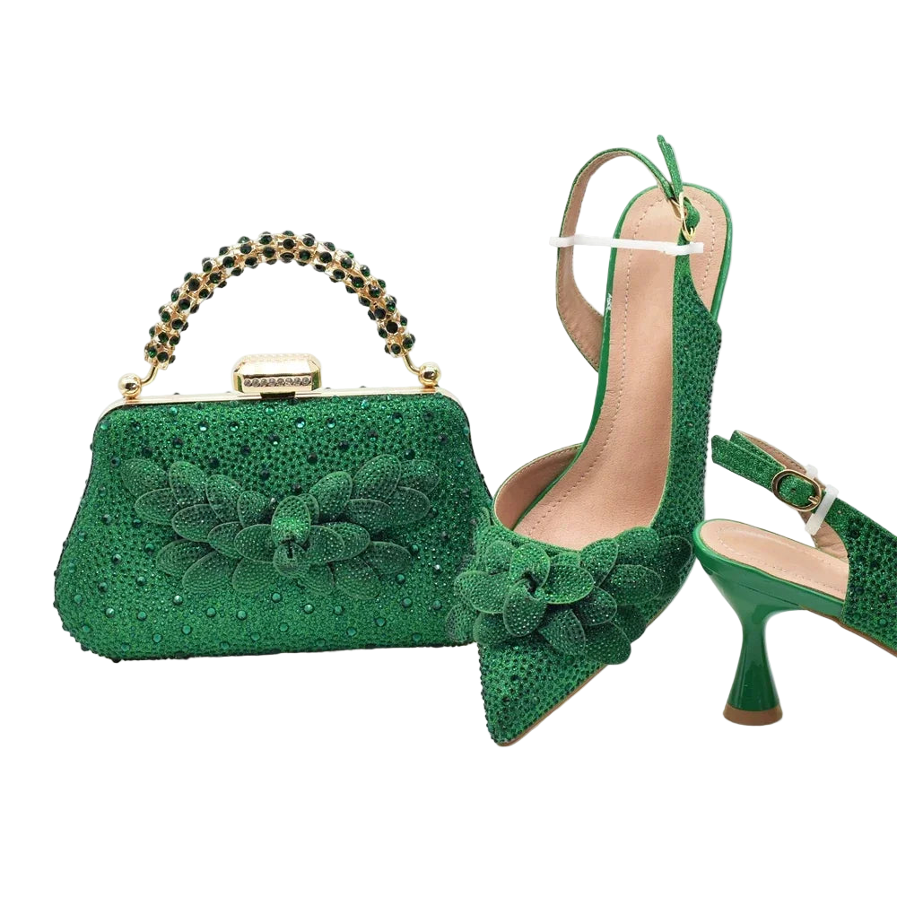 Rhinestone Heeled Sandals for Women