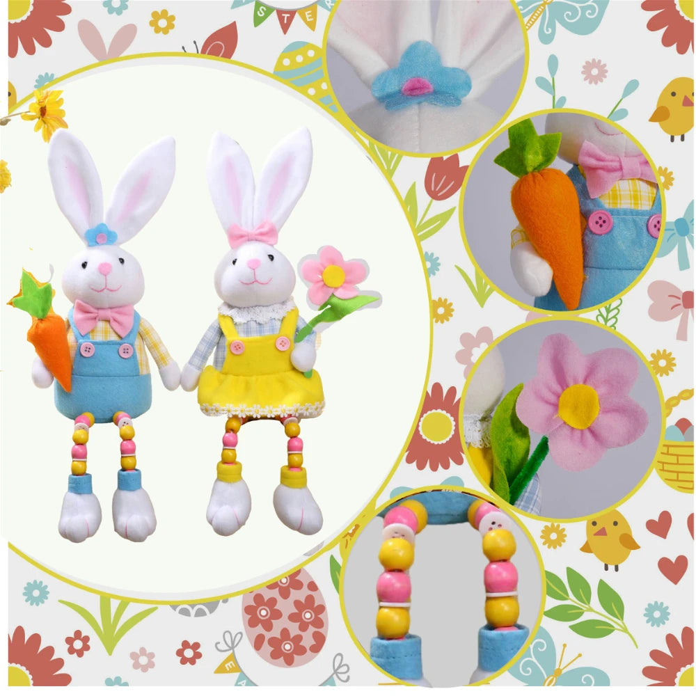🐰 Casal de Coelhinhos Decorativos da Páscoa 🐰