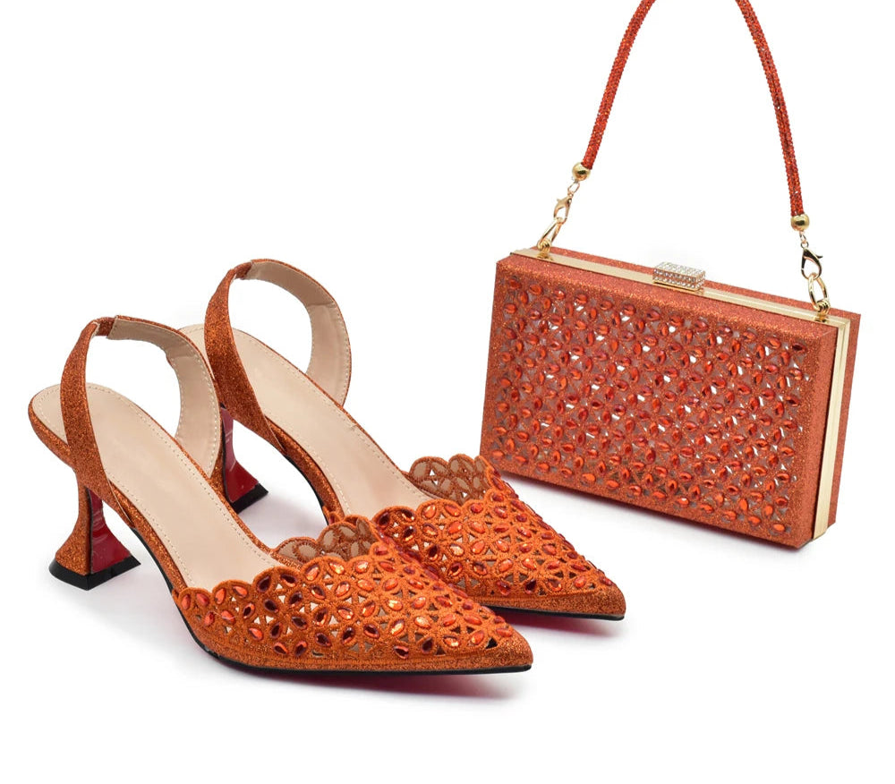 Luxury Silver Shoe and Bag Set