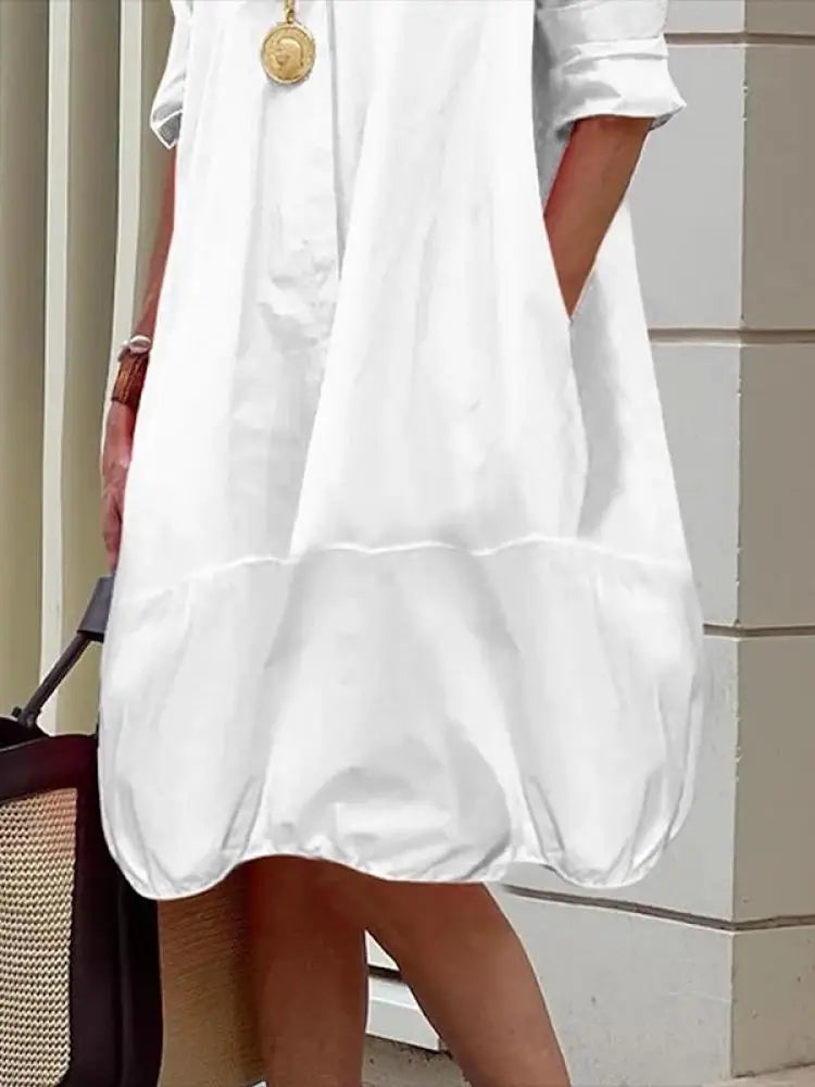 Spring Midi Shirt Dress for Women