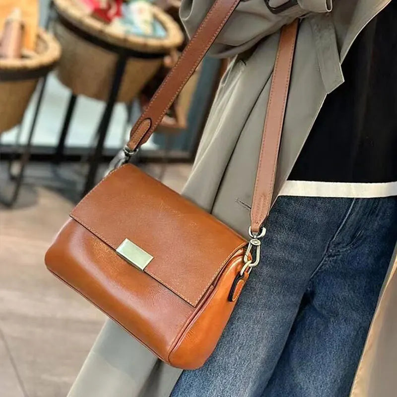 Soft Cowhide Leather Women’s Crossbody Shoulder Bag