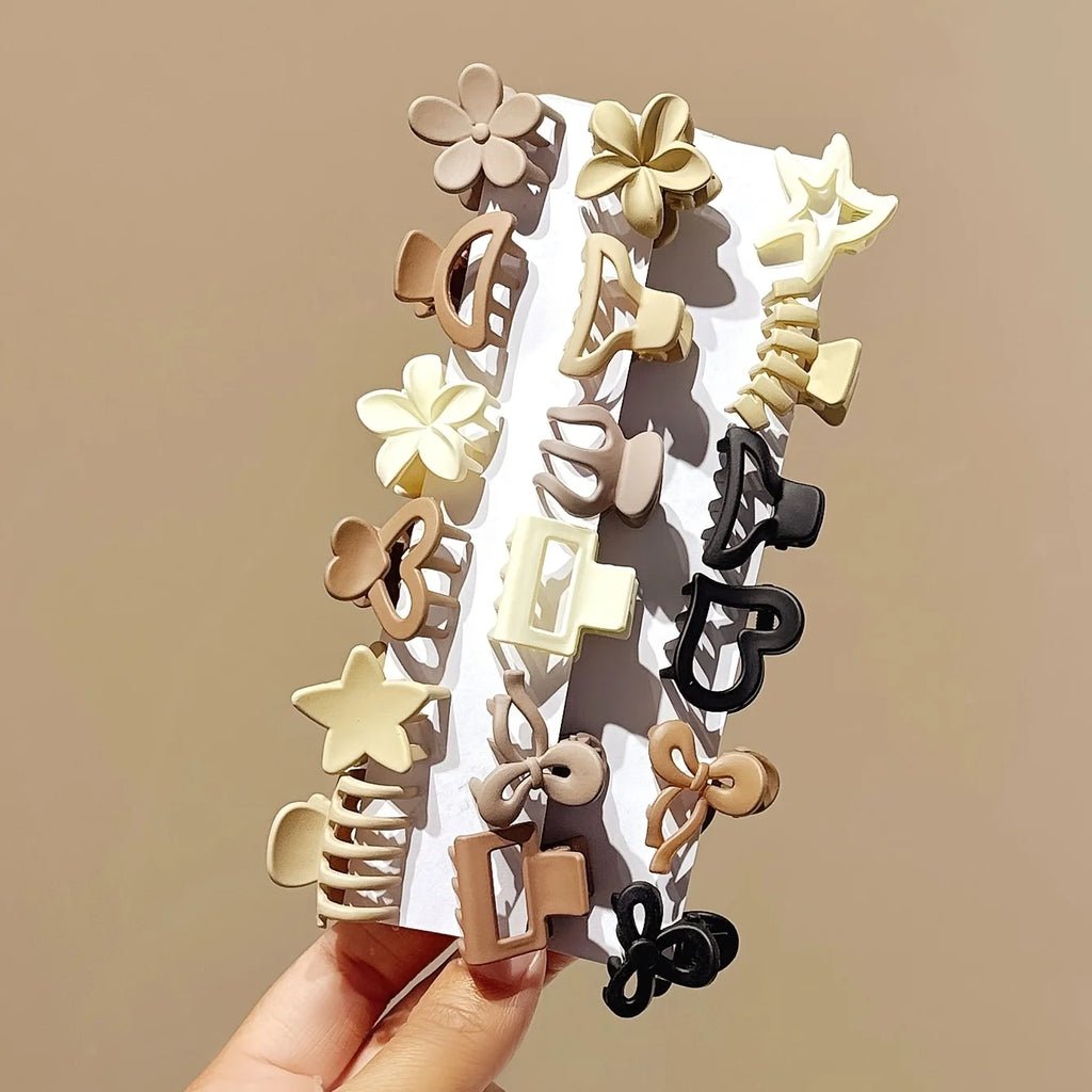 Beige Hair Clips Set
