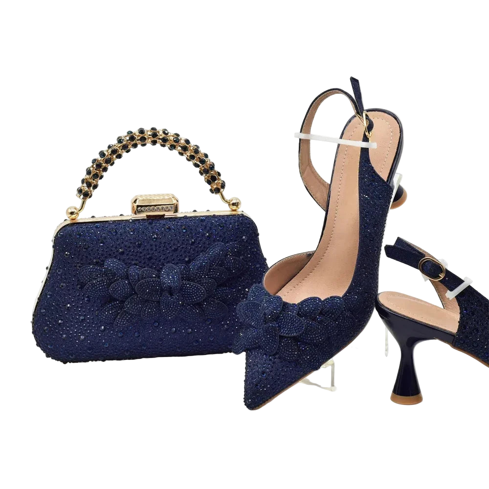 Rhinestone Heeled Sandals for Women