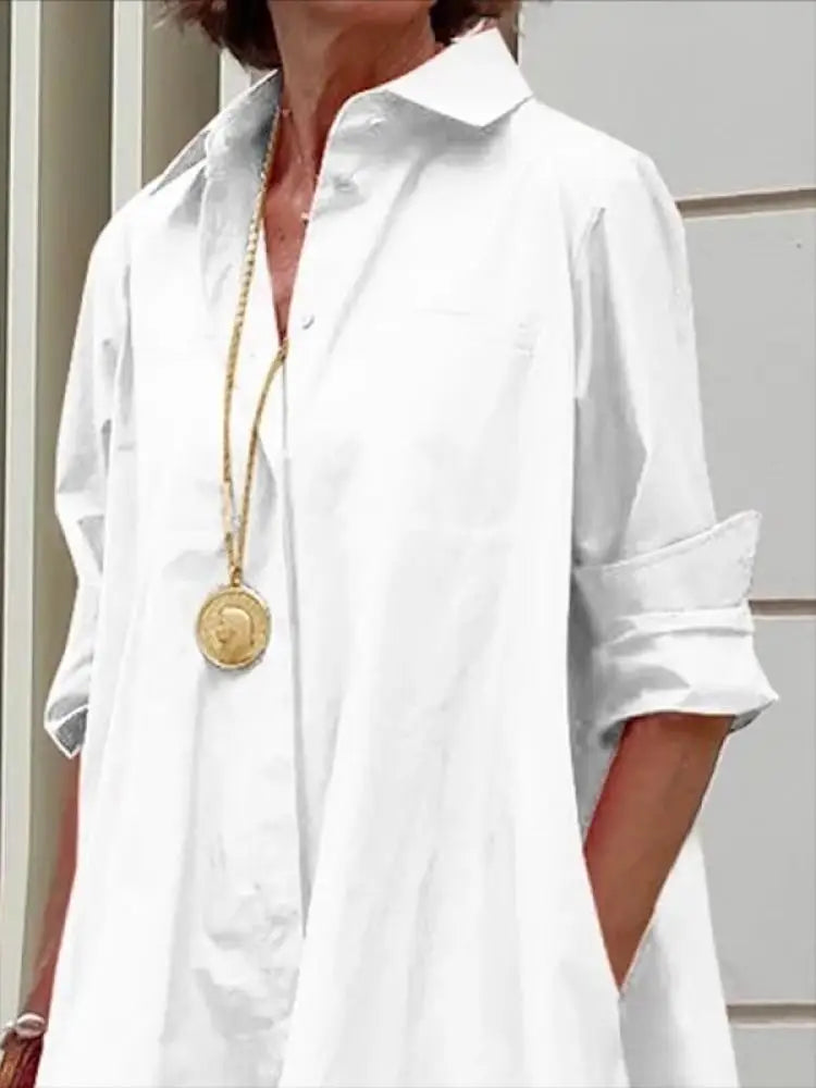 Spring Midi Shirt Dress for Women
