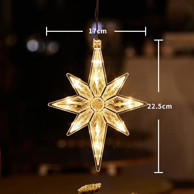 Luminária LED Natalina de Ventosa - Decoração Iluminada para Janelas