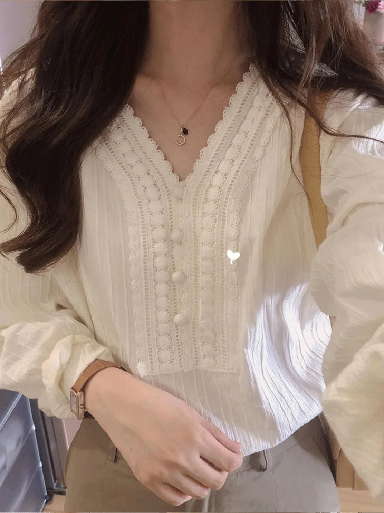 Blusa Feminina Manga Bufante Branca Elegante