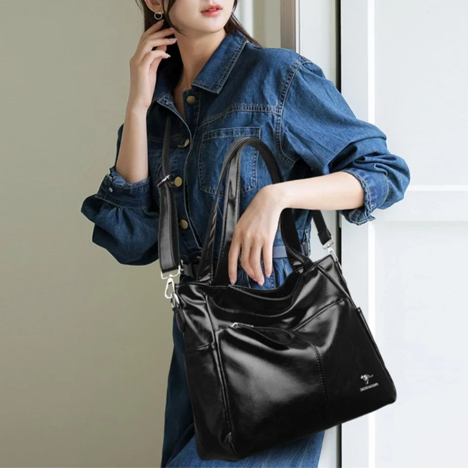 Luxury Designer Shoulder & Crossbody Bag, Soft Classic Style