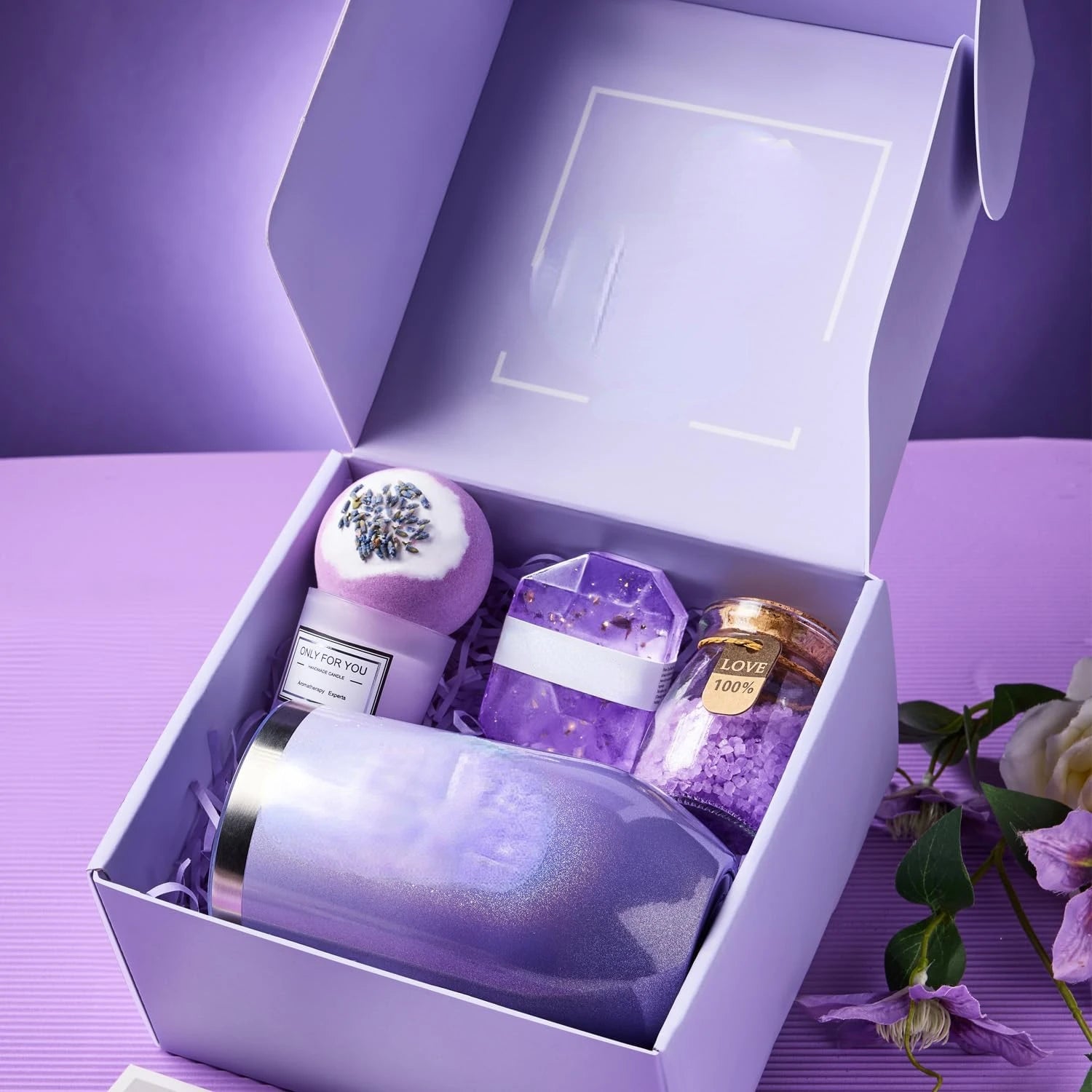 Cesta de Presente Spa Luxo Lavanda para Mulher