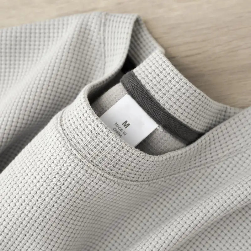 Camiseta Waffle Unissex – Estilo Japonês Casual para o Verão