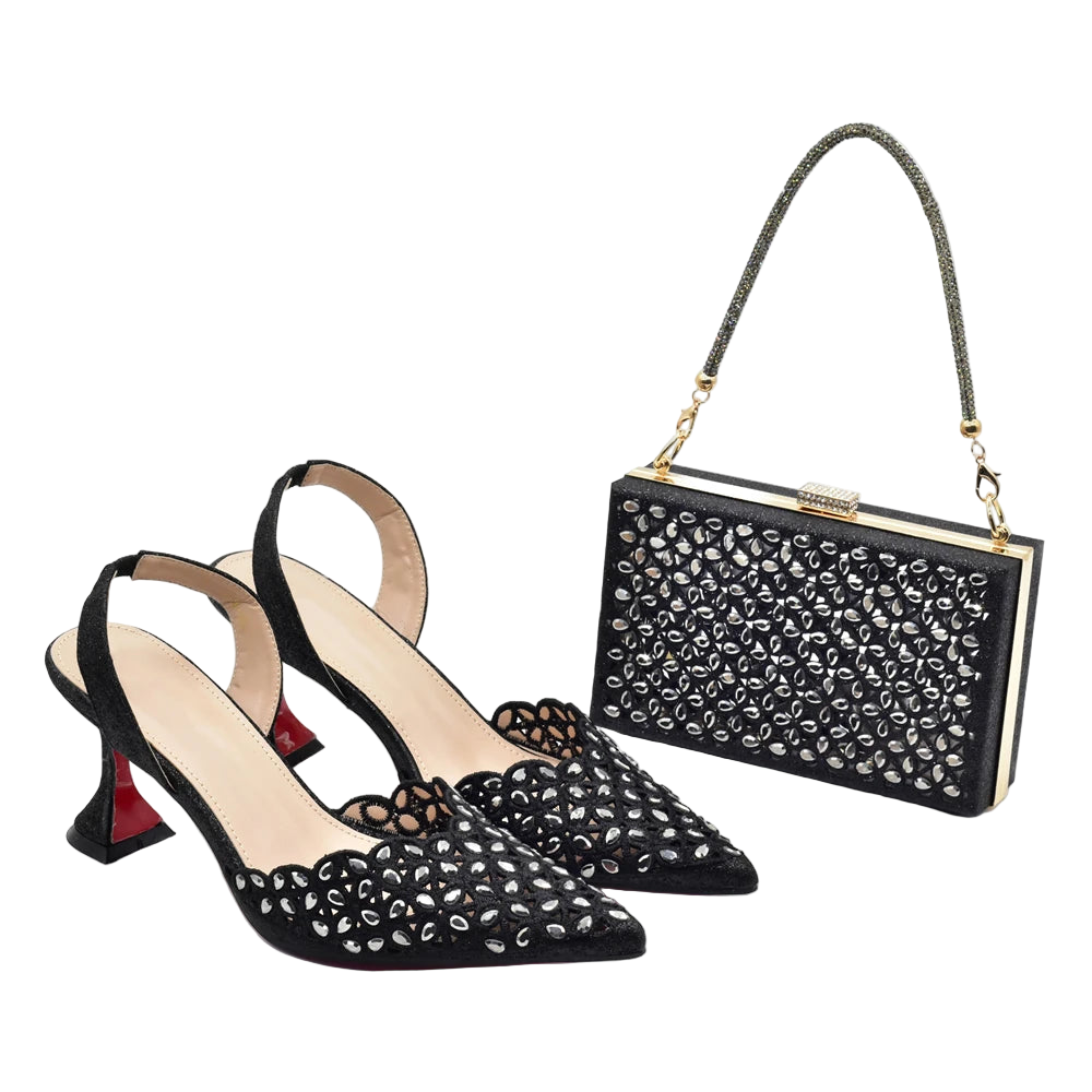 Luxury Silver Shoe and Bag Set