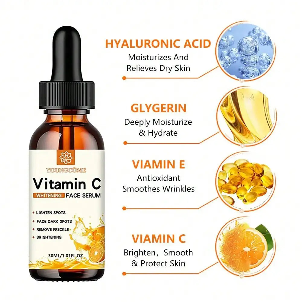 Sérum Facial Vitamina C + Ácido Hialurônico | Clareador • Hidratante • Anti-idadeg Essence Facial Skin Care 30ml