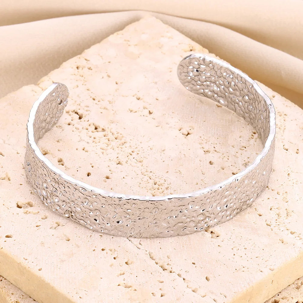 Luxury Gold Stainless Steel Wide Bangle