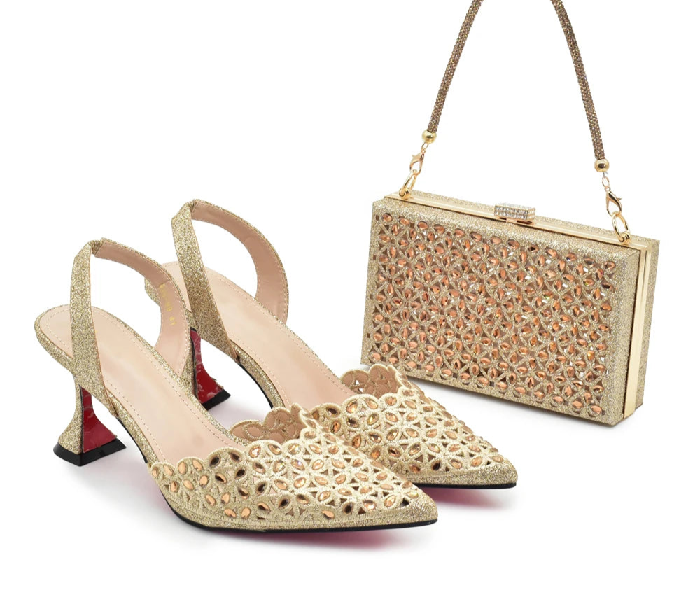 Luxury Silver Shoe and Bag Set