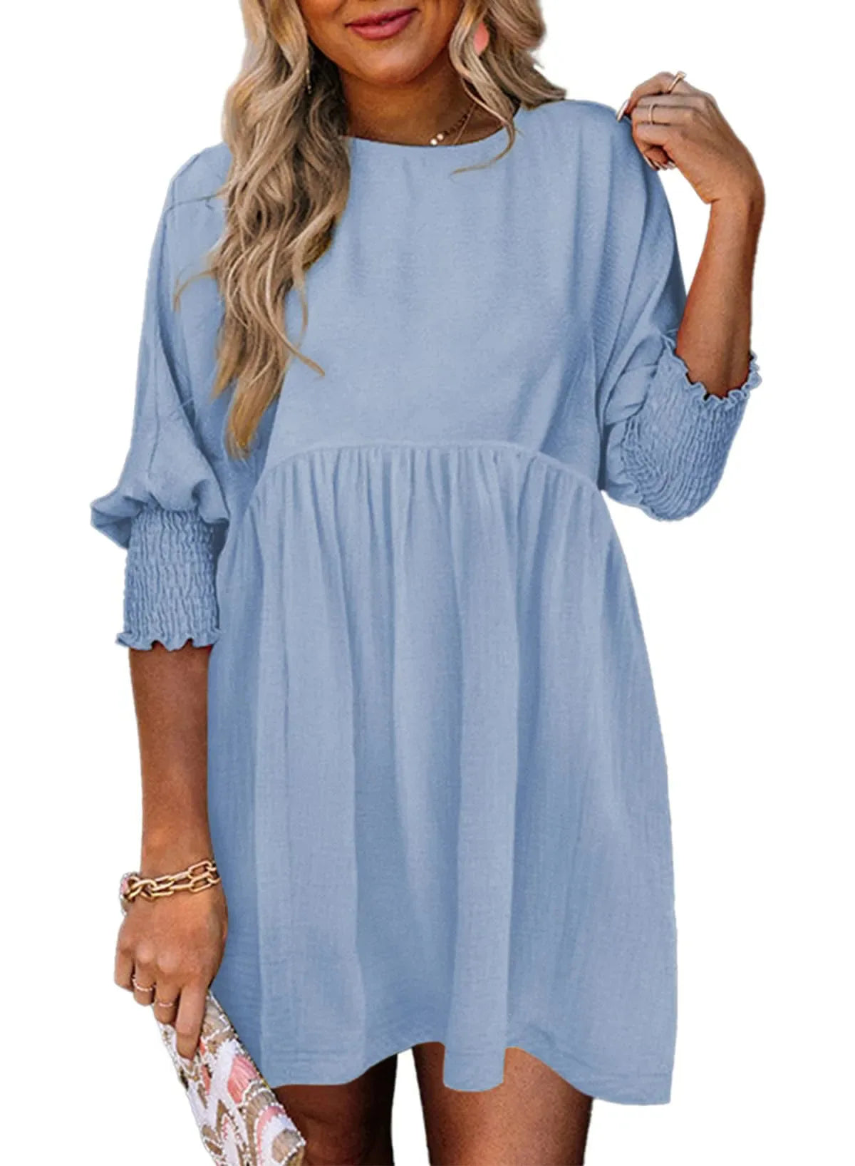 Casual Elastic Waist Midi Dress Women