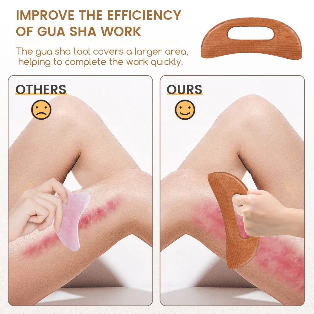Wooden Gua Sha Massage Stick for Lymphatic Drainage & Relaxation