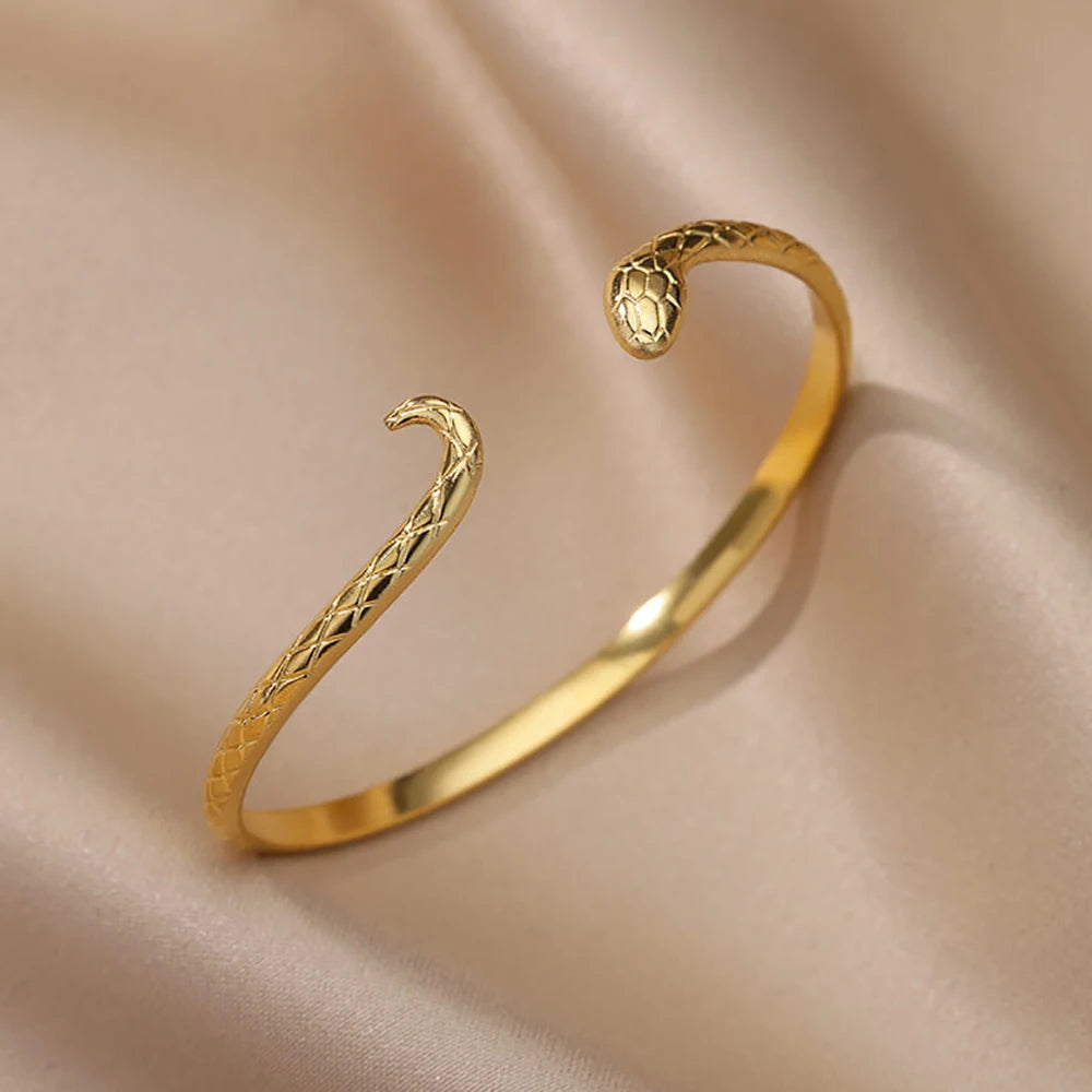 Luxury Gold Stainless Steel Wide Bangle