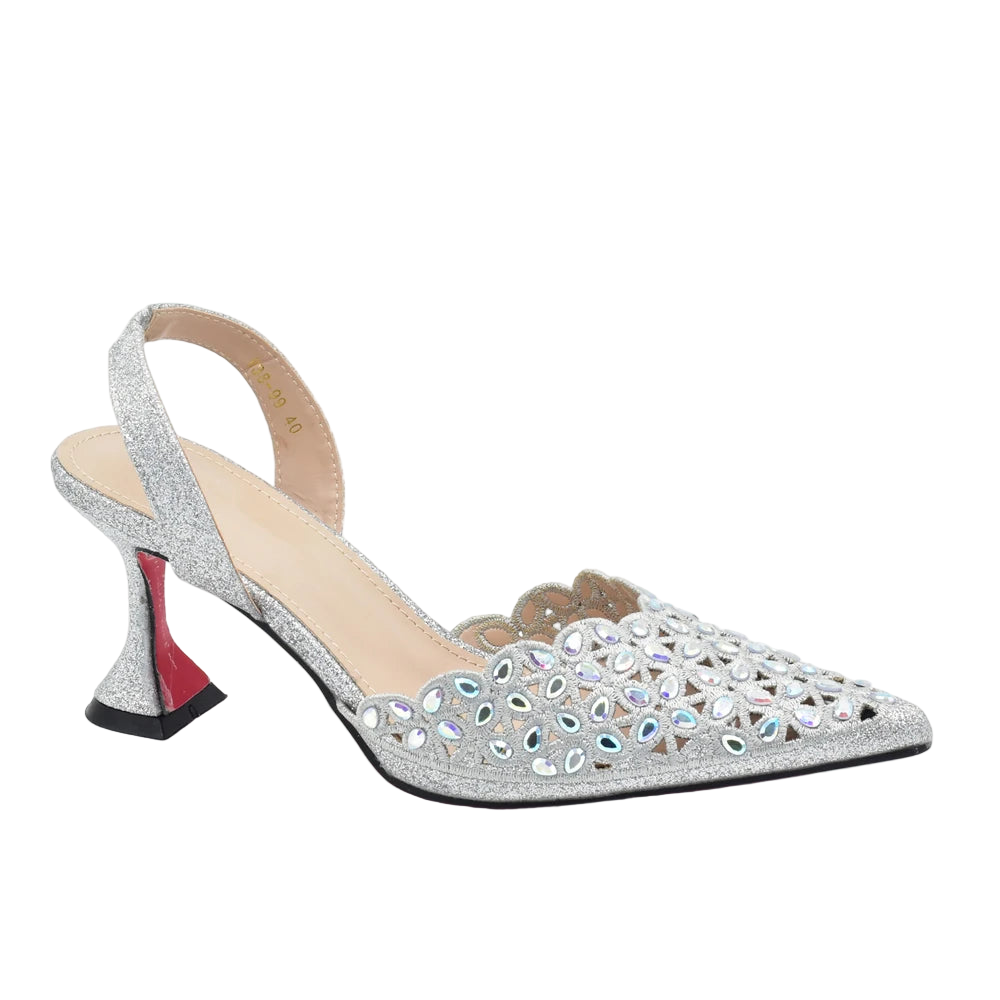 Luxury Silver Shoe and Bag Set