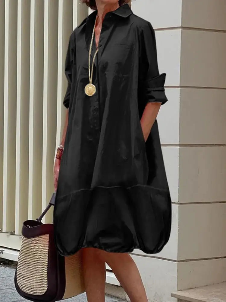 Spring Midi Shirt Dress for Women