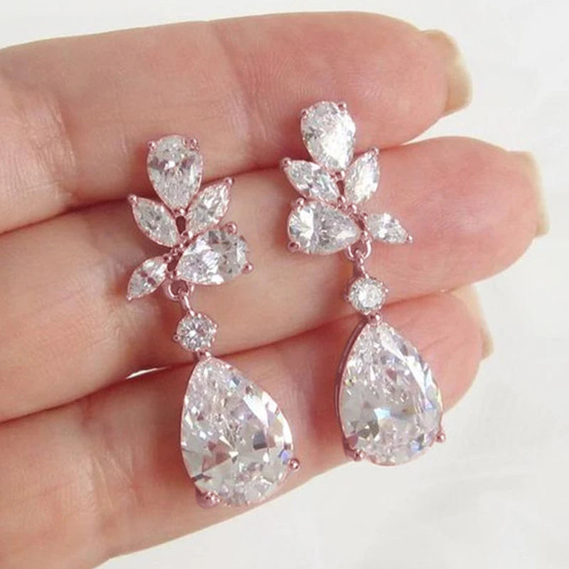 Women’s Cubic Zirconia Crystal Drop Earrings