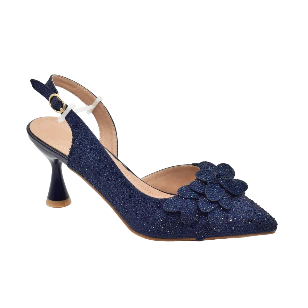 Rhinestone Heeled Sandals for Women