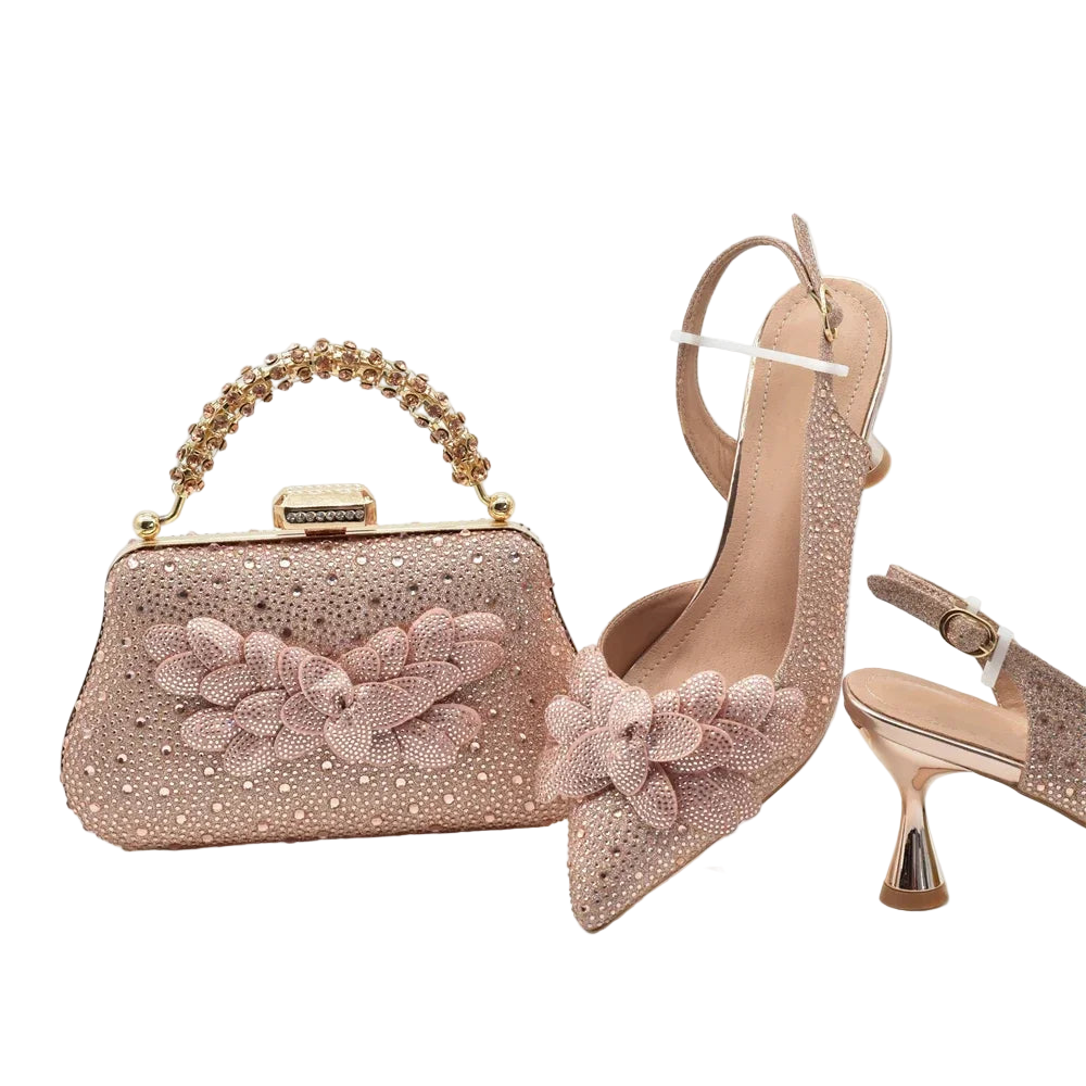 Rhinestone Heeled Sandals for Women