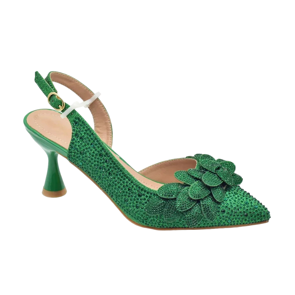 Rhinestone Heeled Sandals for Women