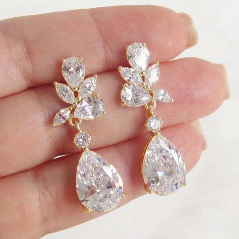 Women’s Cubic Zirconia Crystal Drop Earrings